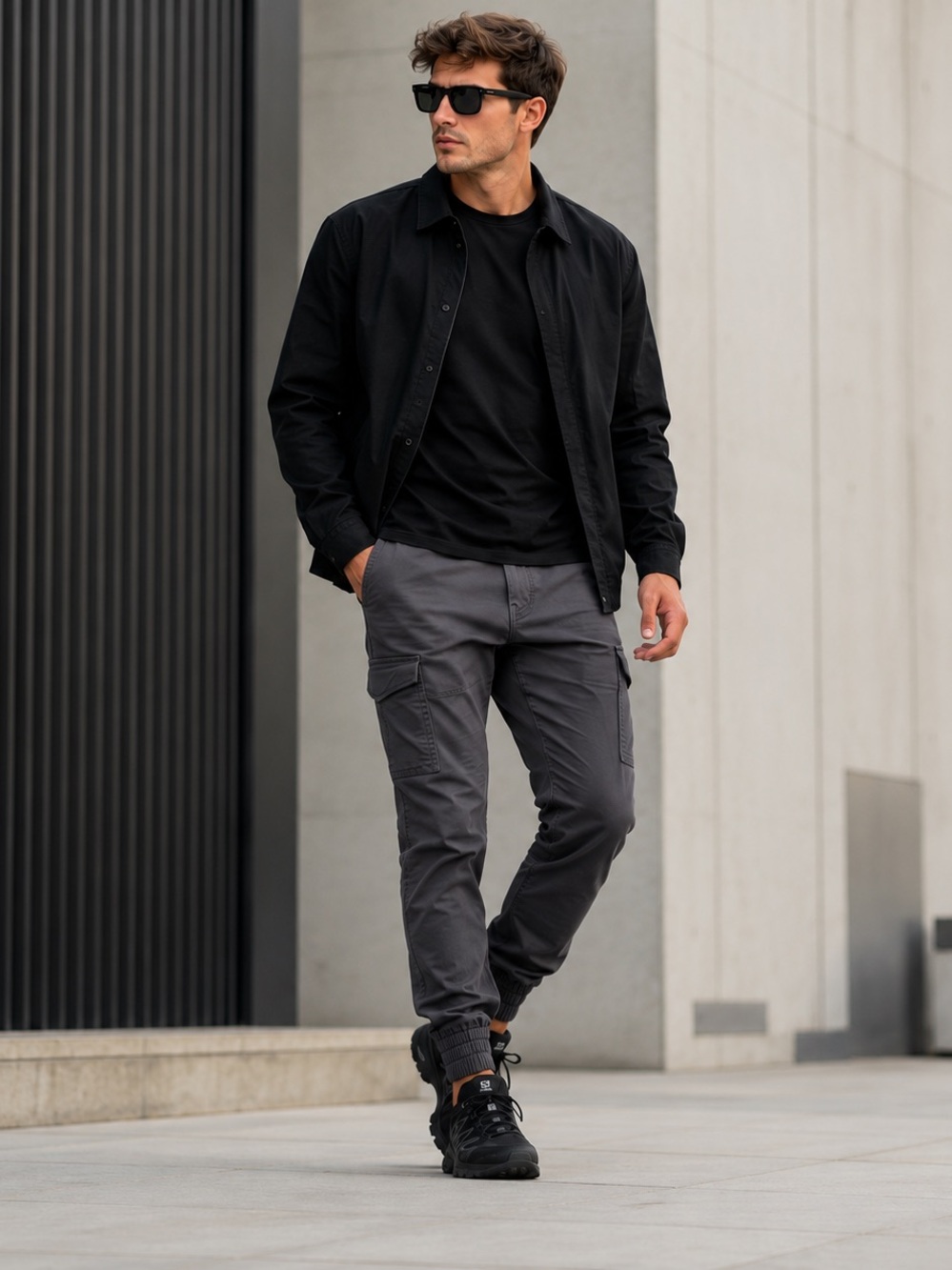 PROJEK RAW Men's Gray Cargo Joggers